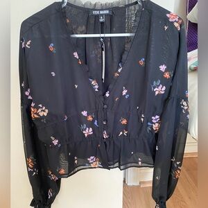 Steve Madden floral shirt blouse sz S nwt